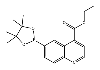 4-Quinolinecarboxylic acid, 6-(4,4,5,5-tetramethyl-1,3,2-dioxaborolan-2-yl)-, ethyl ester Struktur