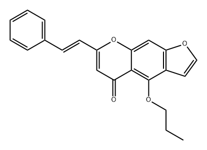 5H-Furo[3,2-g][1]benzopyran-5-one, 7-[(1E)-2-phenylethenyl]-4-propoxy- Struktur