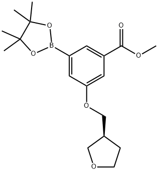 Benzoic acid, 3-[[(3S)-tetrahydro-3-furanyl]methoxy]-5-(4,4,5,5-tetramethyl-1,3,2-dioxaborolan-2-yl)-, methyl ester Struktur