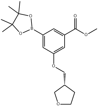 Benzoic acid, 3-[[(3R)-tetrahydro-3-furanyl]methoxy]-5-(4,4,5,5-tetramethyl-1,3,2-dioxaborolan-2-yl)-, methyl ester Struktur