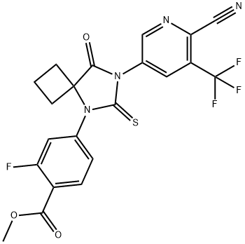 Benzoic acid, 4-[7-[6-cyano-5-(trifluoromethyl)-3-pyridinyl]-8-oxo-6-thioxo-5,7-diazaspiro[3.4]oct-5-yl]-2-fluoro-, methyl ester