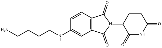 5-[(4-aminobutyl)amino]-2-(2,6-dioxo-3-piperidinyl)-1H-Isoindole-1,3(2H)-dione, Struktur