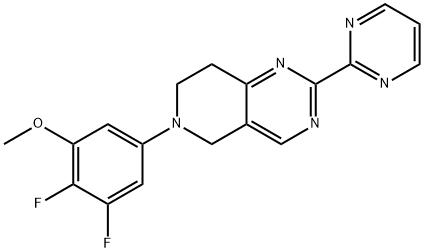 6-(3,4-Difluoro-5-methoxyphenyl)-5,6,7,8-tetrahydro-2-(2-pyrimidinyl)pyrido[4,3-d]pyrimidine Struktur