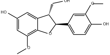 3-Benzofuranmethanol, 2,3-dihydro-5-hydroxy-2-(4-hydroxy-3-methoxyphenyl)-7-methoxy-, (2S,3R)- Struktur