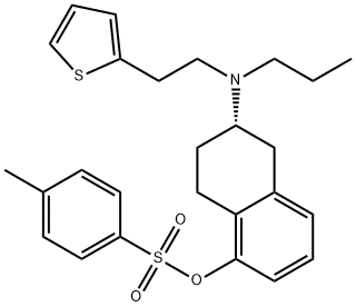 1-Naphthalenol, 5,6,7,8-tetrahydro-6-[propyl[2-(2-thienyl)ethyl]amino]-, 1-(4-methylbenzenesulfonate), (6S)- Struktur