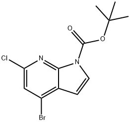 1H-Pyrrolo[2,3-b]pyridine-1-carboxylic acid, 4-bromo-6-chloro-, 1,1-dimethylethyl ester Struktur