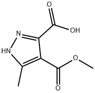 1H-Pyrazole-3,4-dicarboxylic acid, 5-methyl-, 4-methyl ester Struktur