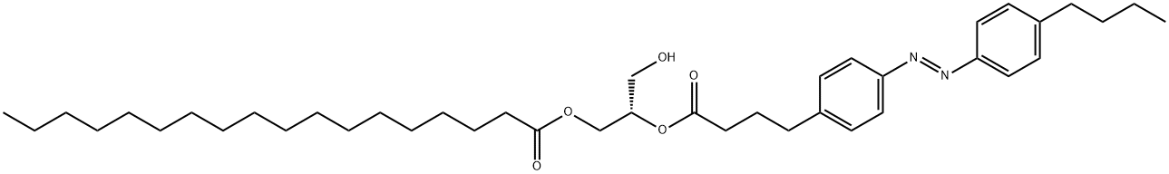 Benzenebutanoic acid, 4-[(1E)-2-(4-butylphenyl)diazenyl]-, (1S)-1-(hydroxymethyl)-2-[(1-oxooctadecyl)oxy]ethyl ester Struktur