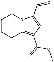 1-Indolizinecarboxylic acid, 3-formyl-5,6,7,8-tetrahydro-, methyl ester Struktur