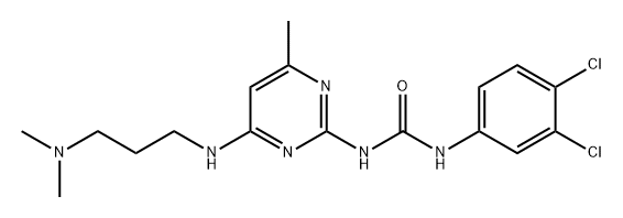 Urea, N-(3,4-dichlorophenyl)-N'-[4-[[3-(dimethylamino)propyl]amino]-6-methyl-2-pyrimidinyl]- Struktur