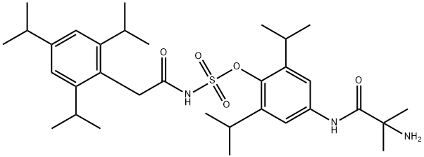 Sulfamic acid, [[2,4,6-tris(1-methylethyl)phenyl]acetyl]-, 4-[(2-amino-2-methyl-1-oxopropyl)amino]-2,6-bis(1-methylethyl)phenyl ester (9CI) Struktur