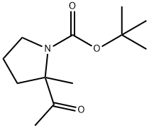 1-Pyrrolidinecarboxylic acid, 2-acetyl-2-methyl-, 1,1-dimethylethyl ester Struktur