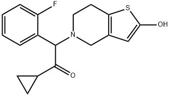 Ethanone, 1-cyclopropyl-2-(6,7-dihydro-2-hydroxythieno[3,2-c]pyridin-5(4H)-yl)-2-(2-fluorophenyl)- Struktur