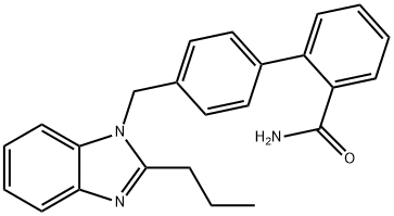 [1,1'-Biphenyl]-2-carboxamide, 4'-[(2-propyl-1H-benzimidazol-1-yl)methyl]- Struktur