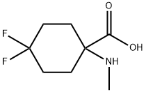 Cyclohexanecarboxylic acid, 4,4-difluoro-1-(methylamino)- Struktur