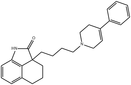 Benz[cd]indol-2(1H)-one, 2a-[4-(3,6-dihydro-4-phenyl-1(2H)-pyridinyl)butyl]-2a,3,4,5-tetrahydro- Struktur