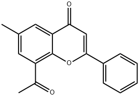 4H-1-Benzopyran-4-one, 8-acetyl-6-methyl-2-phenyl- Struktur