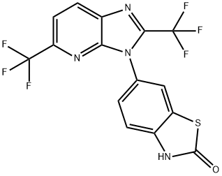 2(3H)-Benzothiazolone, 6-[2,5-bis(trifluoromethyl)-3H-imidazo[4,5-b]pyridin-3-yl]- Struktur