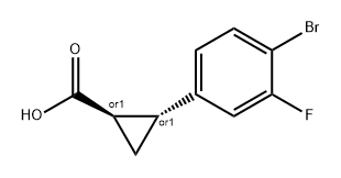 Cyclopropanecarboxylic acid, 2-(4-bromo-3-fluorophenyl)-, (1R,2R)-rel- Struktur