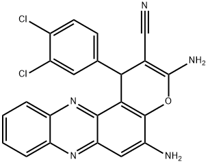 1H-Pyrano[3,2-a]phenazine-2-carbonitrile, 3,5-diamino-1-(3,4-dichlorophenyl)- Struktur