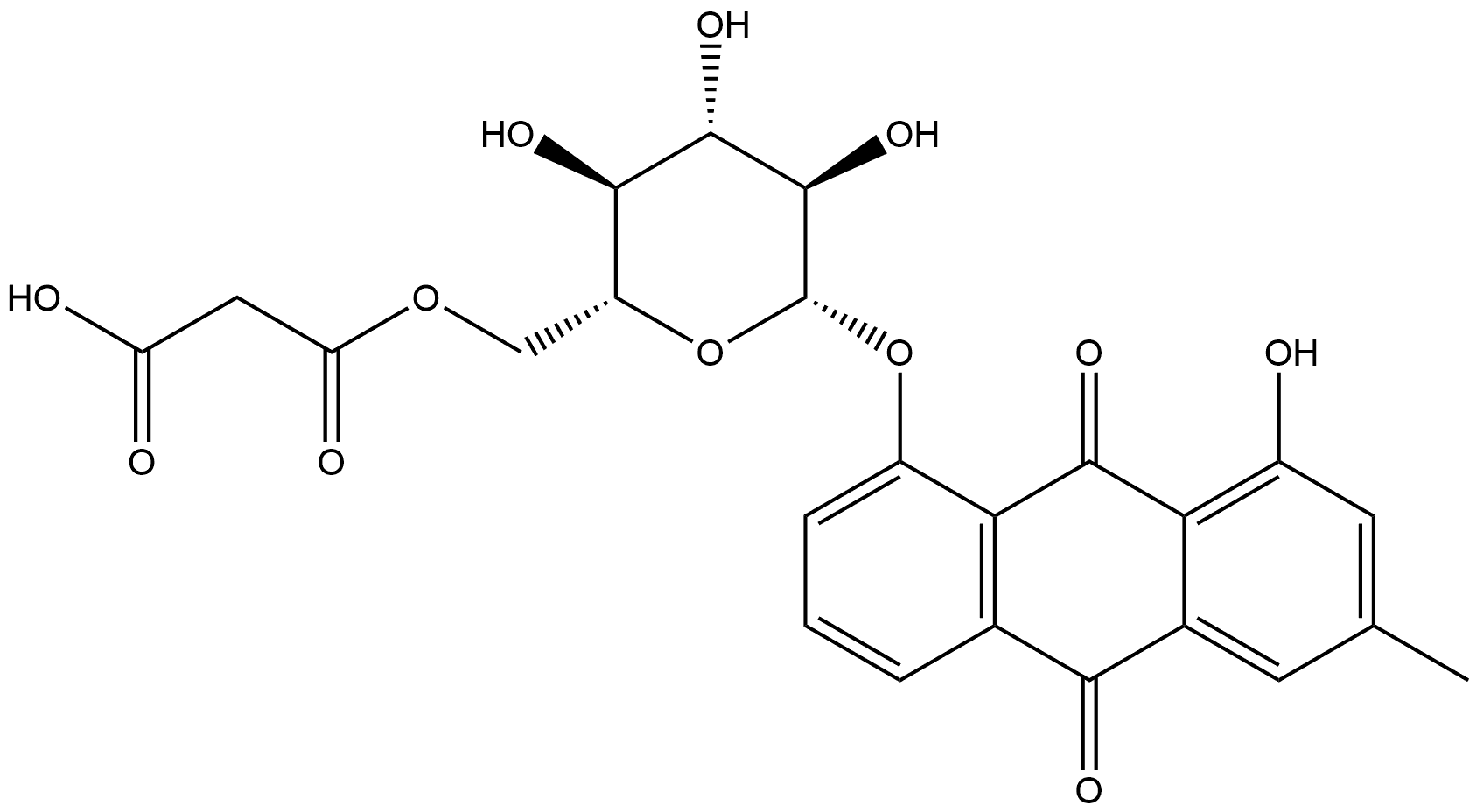 Chrysophanol-8-O-β-D-
(6′-O-malonyl)glucoside Struktur