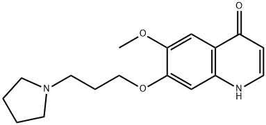 4(1H)-Quinolinone, 6-methoxy-7-[3-(1-pyrrolidinyl)propoxy]- Struktur