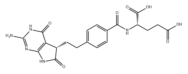 L-Glutamic acid, N-[4-[2-[(5S)-2-amino-4,5,6,7-tetrahydro-4,6-dioxo-3H-pyrrolo[2,3-d]pyrimidin-5-yl]ethyl]benzoyl]- Struktur