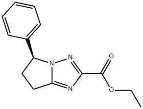 5H-Pyrrolo[1,2-b][1,2,4]triazole-2-carboxylic acid, 6,7-dihydro-5-phenyl-, ethyl ester, (5S)- Struktur