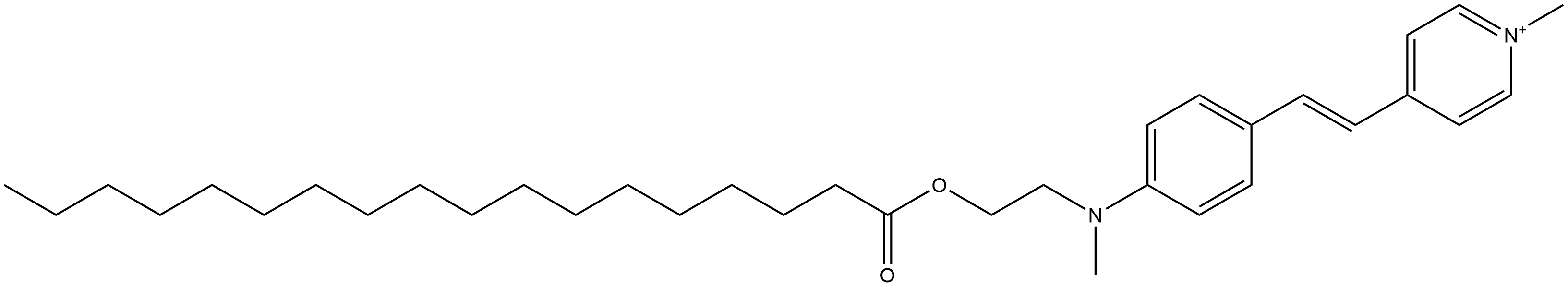 1-Methyl-4-[(1E)-2-[4-[methyl[2-[(1-oxooctadecyl)oxy]ethyl]amino]phenyl]ethenyl]pyridinium Struktur