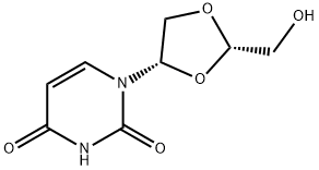 (2S,4S)-1[2-hydroxymethyl-1,3-dioxolan-4-yl]uracil Struktur