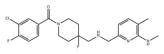 Methanone, (3-chloro-4-fluorophenyl)[4-fluoro-4-[[[[5-methyl-6-(methylamino)-2-pyridinyl]methyl]amino]methyl]-1-piperidinyl]- Struktur