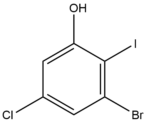 3-Bromo-5-chloro-2-iodo-phenol Struktur