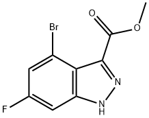 methyl 4-bromo-6-fluoro-1H-indazole-3-carboxylate Struktur