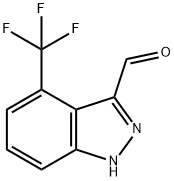 4-(trifluoromethyl)-1H-indazole-3-carbaldehyde Struktur