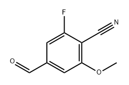 Benzonitrile, 2-fluoro-4-formyl-6-methoxy- Struktur