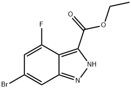 ethyl 6-bromo-4-fluoro-1H-indazole-3-carboxylate Struktur