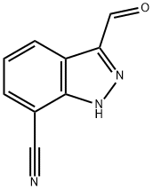 3-formyl-1H-indazole-7-carbonitrile Struktur