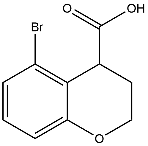 5-Bromo-3,4-dihydro-2H-1-benzopyran-4-carboxylic acid Struktur