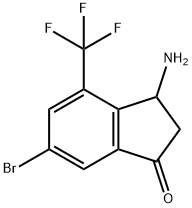 3-Amino-6-bromo-2,3-dihydro-4-(trifluoromethyl)-1H-inden-1-one Struktur