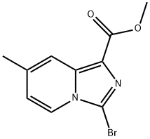 Imidazo[1,5-a]pyridine-1-carboxylic acid, 3-bromo-7-methyl-, methyl ester Struktur