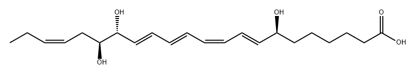 8,10,12,14,19-Docosapentaenoic acid, 7,16,17-trihydroxy-, (7S,8E,10Z,12E,14E,16R,17S,19Z)- Struktur