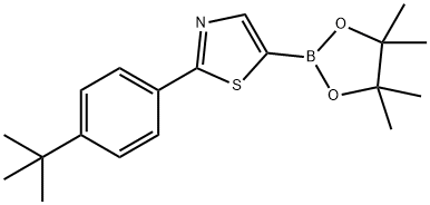 Thiazole, 2-[4-(1,1-dimethylethyl)phenyl]-5-(4,4,5,5-tetramethyl-1,3,2-dioxaborolan-2-yl)- Struktur