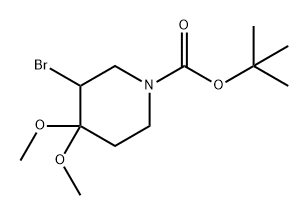 1-Piperidinecarboxylic acid, 3-bromo-4,4-dimethoxy-, 1,1-dimethylethyl ester|1-哌啶羧酸,3-溴-4,4-二甲氧基-,1,1-二甲基乙酯