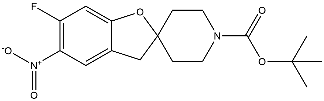 1,1-Dimethylethyl 6-fluoro-5-nitrospiro[benzofuran-2(3H),4′-piperidine]-1′-carboxylate Struktur