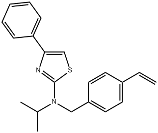 N-[(4-Ethenylphenyl)methyl]-N-(1-methylethyl)-4-phenyl-2-thiazolamine Struktur