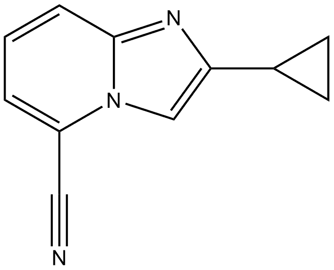 2-cyclopropylimidazo[1,2-a]pyridine-5-carbonitrile Struktur