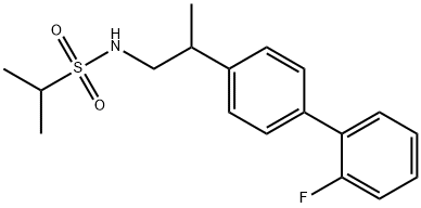 2-Propanesulfonamide, N-[2-(2'-fluoro[1,1'-biphenyl]-4-yl)propyl]- Struktur