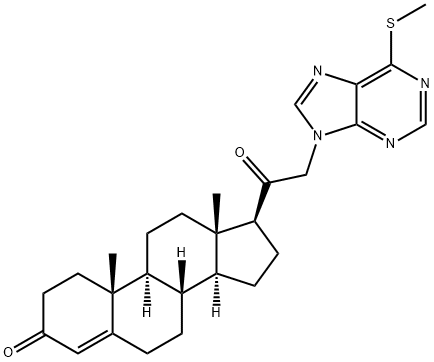 Pregn-4-ene-3,20-dione, 21-[6-(methylthio)-9H-purin-9-yl]- Struktur