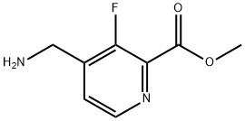 2-Pyridinecarboxylic acid, 4-(aminomethyl)-3-fluoro-, methyl ester Struktur