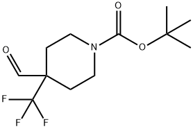 tert-butyl 4-formyl-4-(trifluoromethyl)piperidine-1-carboxylate Struktur